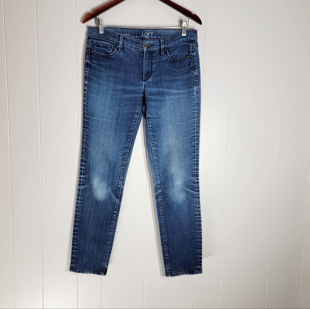 4/$20 Ann Taylor Loft Modern Skinny Low Rise Blue Jeans Size 6